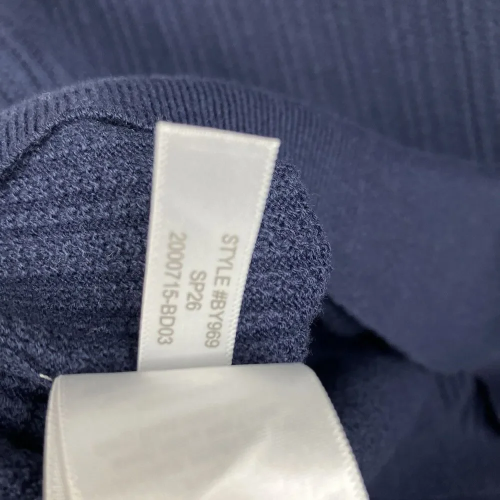 J.Crew Polo Sweater Mens M Blue Cotton Textured Johnny Collar Knit Shirt BY969